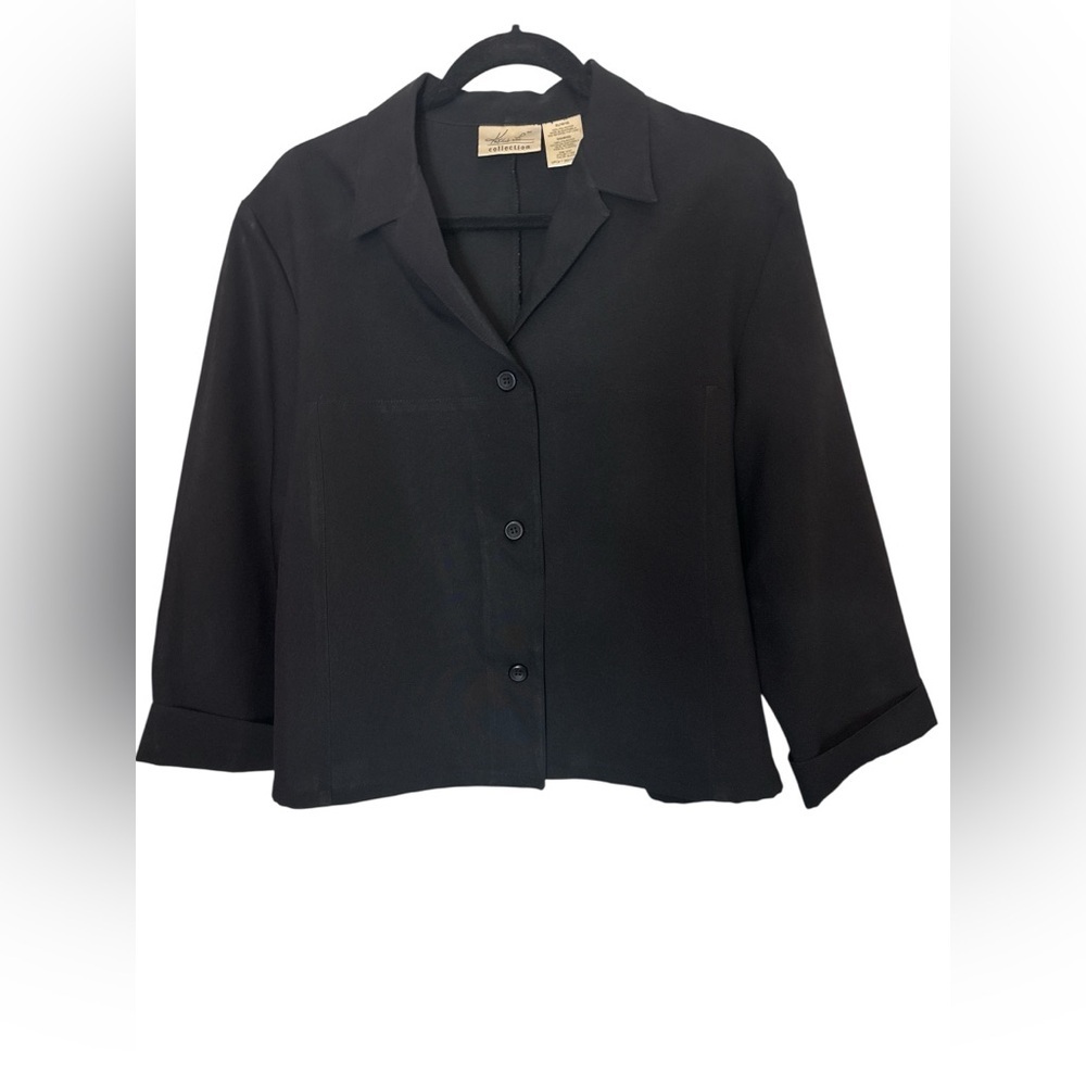 Kathie Lee Collection Black Button Blouse Jacket Sz XL 16/18 - Picture 3 of 6